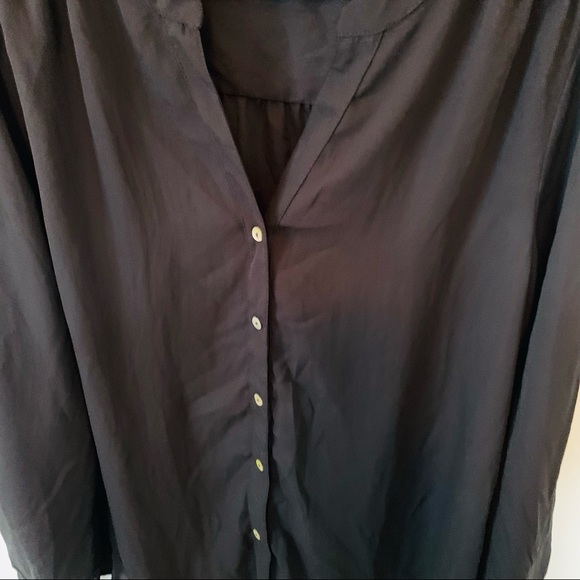Zac & Rachel Black Button Down Silky Blouse - Picture 4 of 9